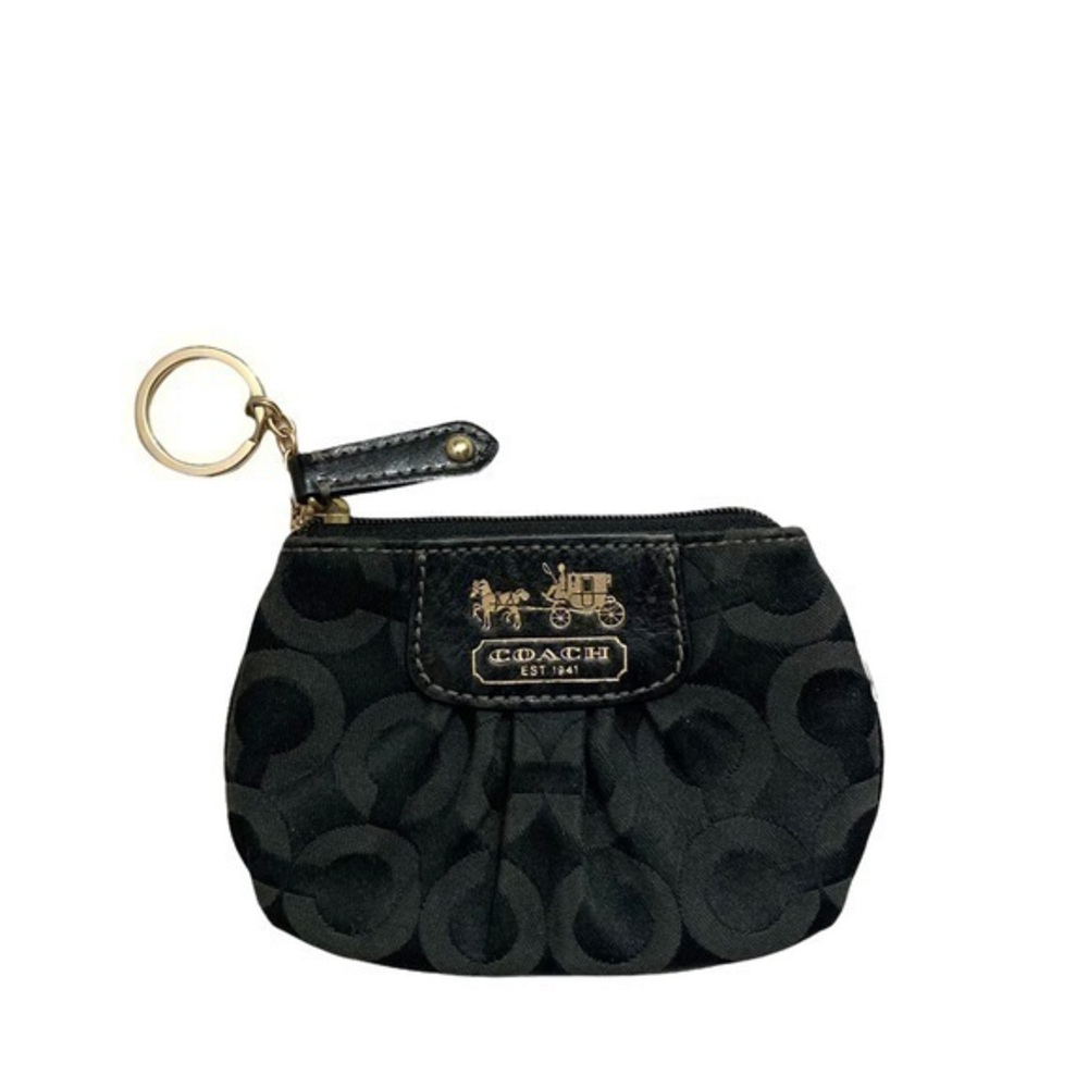 Coach Madison op art c black coin bag
